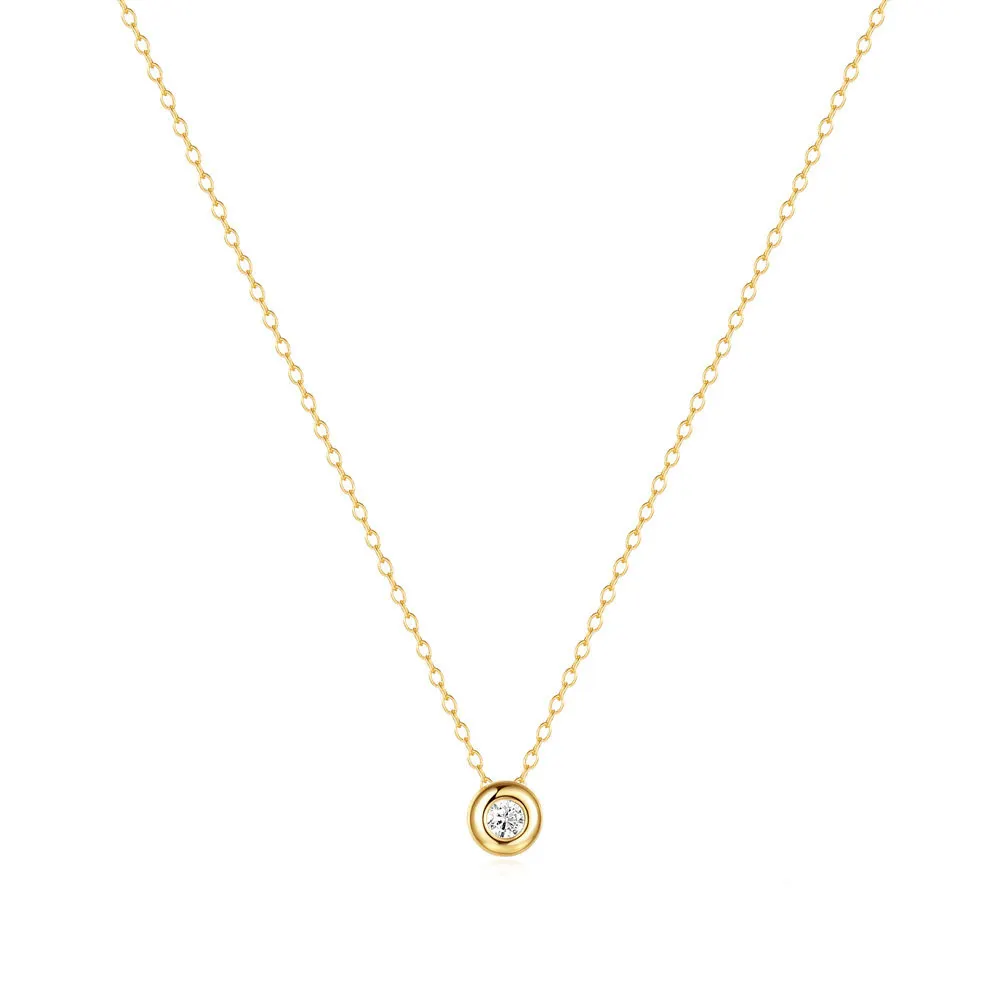 Vault Bezel CZ Pendant Necklace