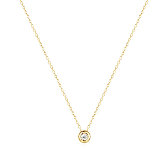 Vault Bezel CZ Pendant Necklace