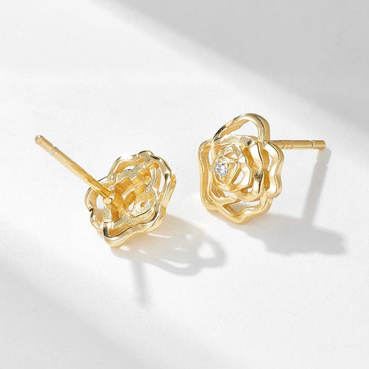 Traditional Rose Stud Earrings