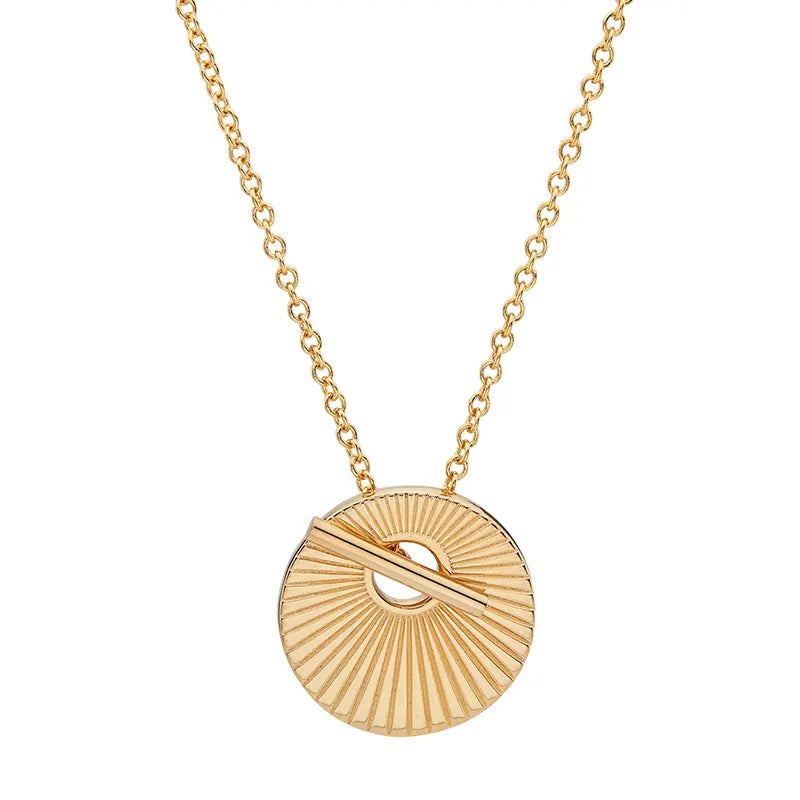 T-Bar & Radiant Disc Necklace