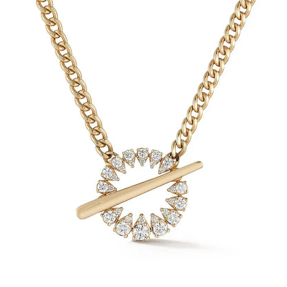 T-Bar & CZ Ring Cuban Necklace