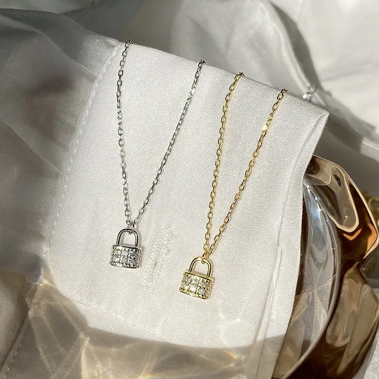 Pavé Padlock Pendant Necklace